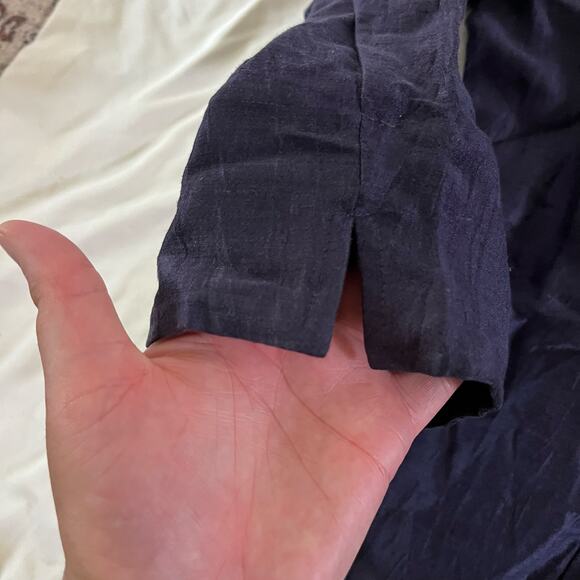 NWT Blue Linen Button Down Shirt Wmns Sz 14W - Picture 6 of 8